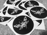 DEATH MOTH STICKERS - FREE SHIPPING